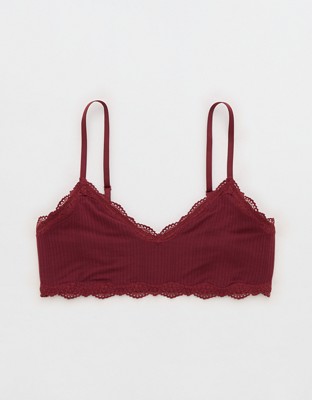 Superchill Modal Lace Trim Bralette - Deep Ruby