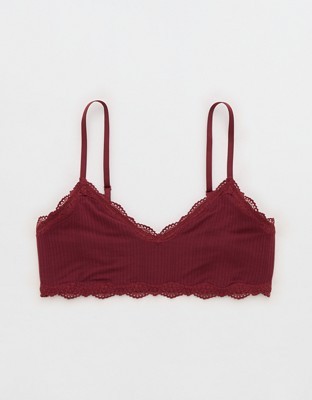 Superchill Modal Lace Trim Bralette - Deep Ruby