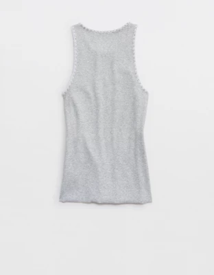 Aerie High Neck Tank Top - Medium Heather Gray