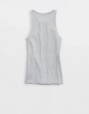 Aerie High Neck Tank Top - Medium Heather Gray