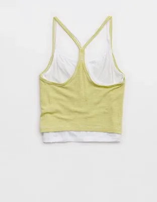 OFFLINE By Aerie Thumbs Up Layered Tank Top - Lime Slush