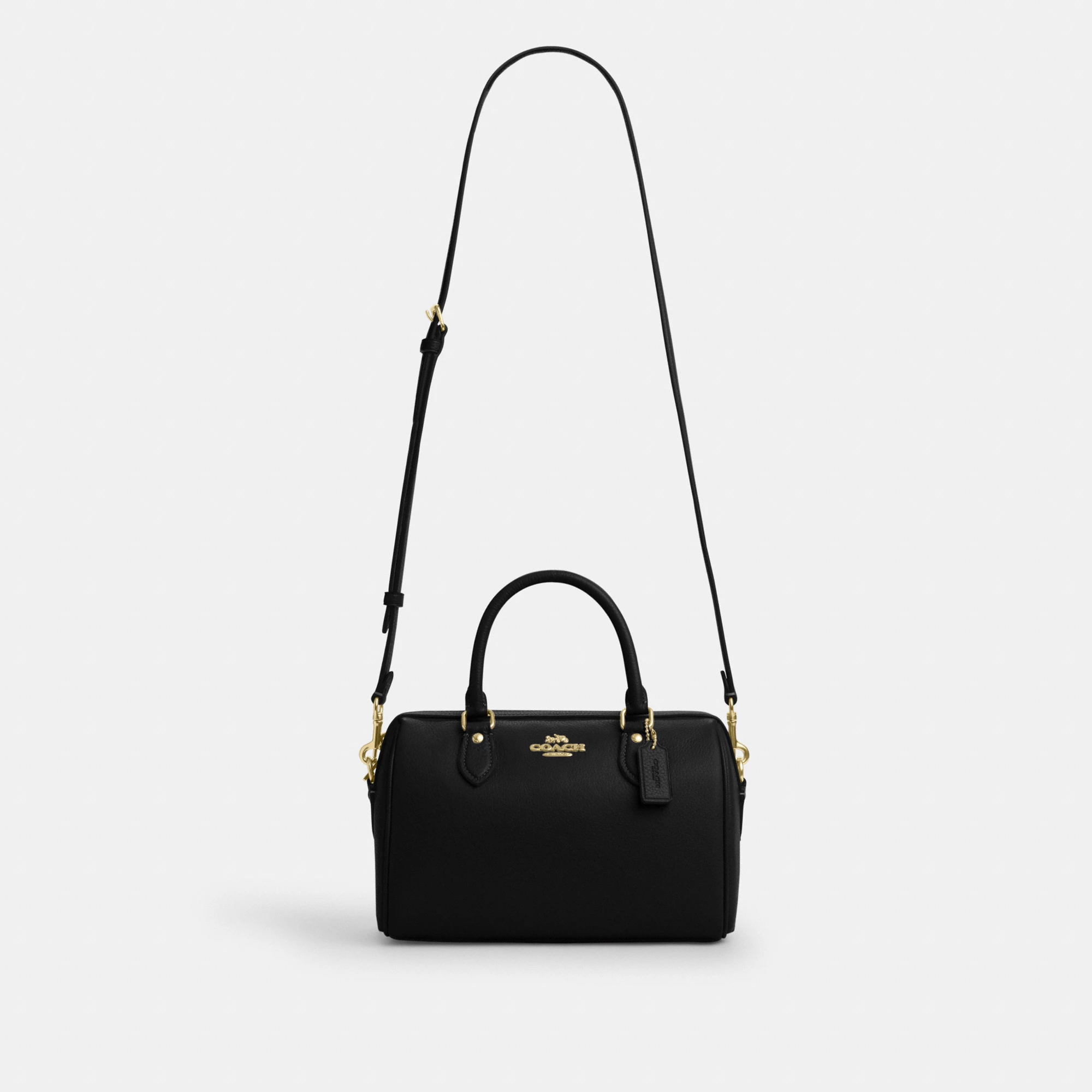 COACH®,Rowan Satchel Bag,Satchel,Logo,Casual,Work,Black