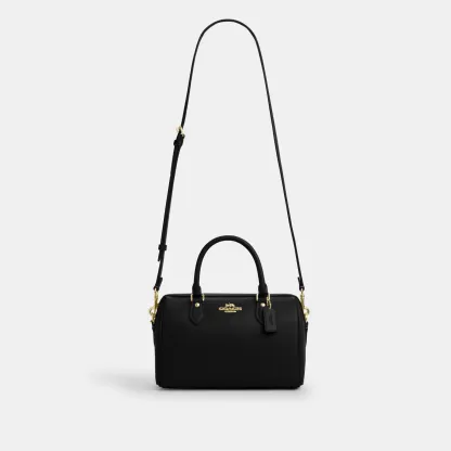 COACH®,Rowan Satchel Bag,Satchel,Logo,Casual,Work,Black