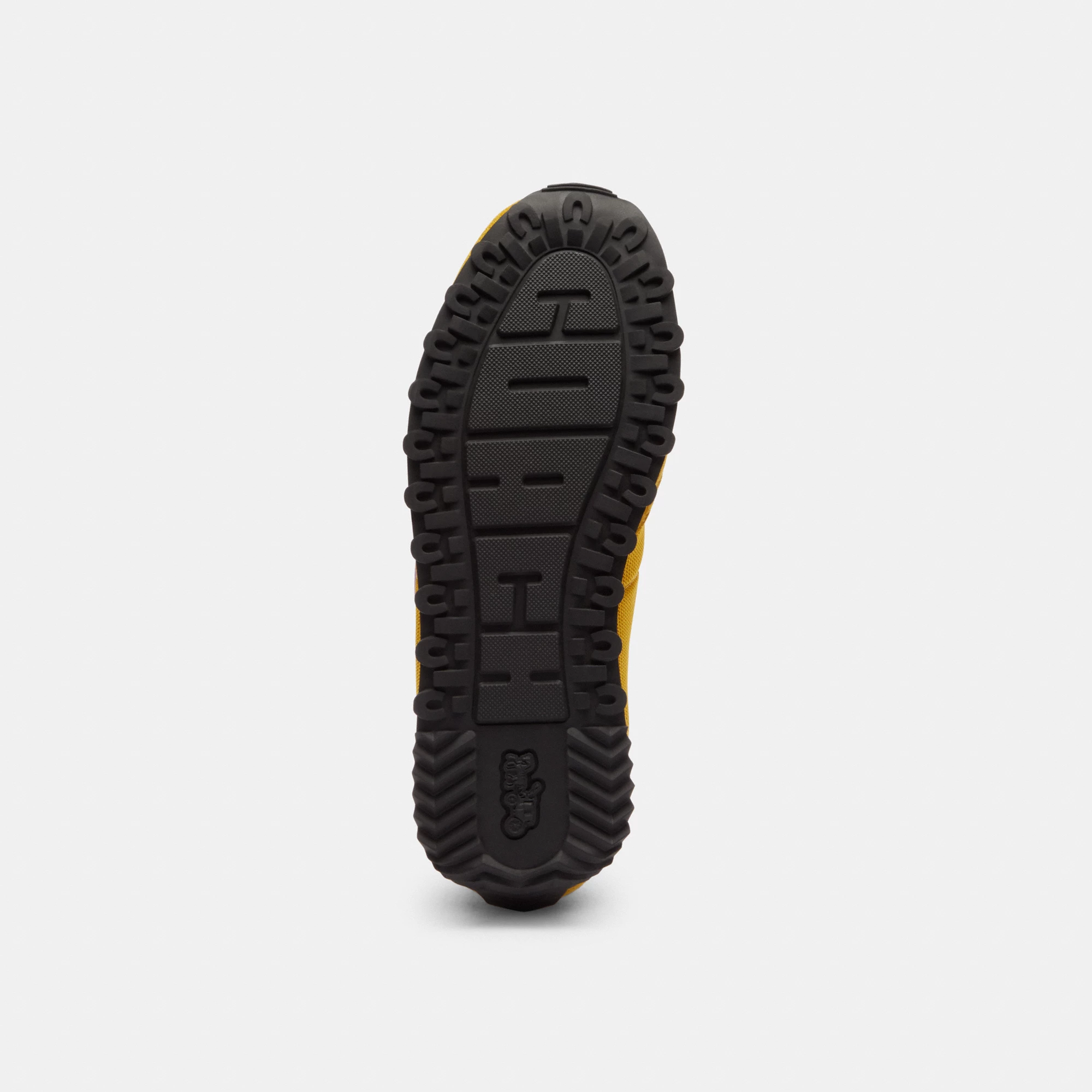 COACH®,Retro Runner,Rubber,Recycled Polyester,Mesh,Suede,Activewear,Fabric,Logo,Color Block,Sustainable,Pull Tab,Breathabl...,Mustard,Outsole View