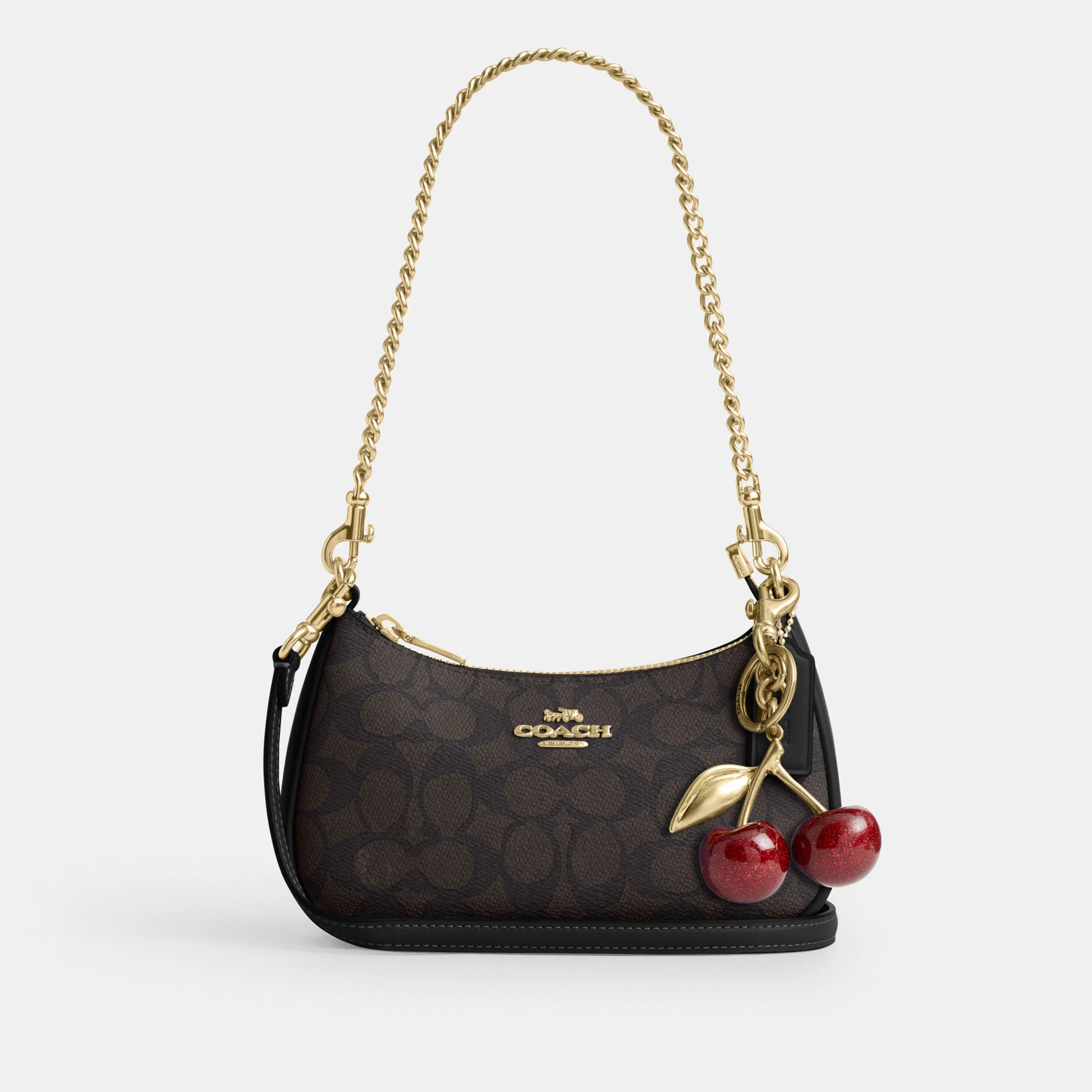COACH®,Teri Mini Crossbody Bag In Signature Canvas,Polyester,Canvas,Recycled Polyester,Shoulder Bag,Adjustable,2 in 1,Vega...,Black,Angle View
