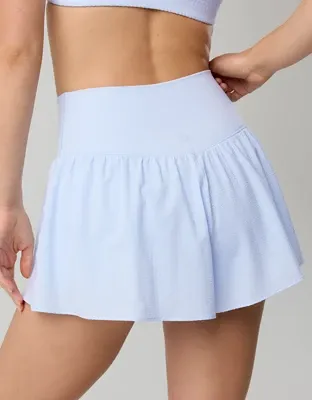 OFFLINE By Aerie Real Me Seersucker Crossover Flowy Short - Eyelet Blue