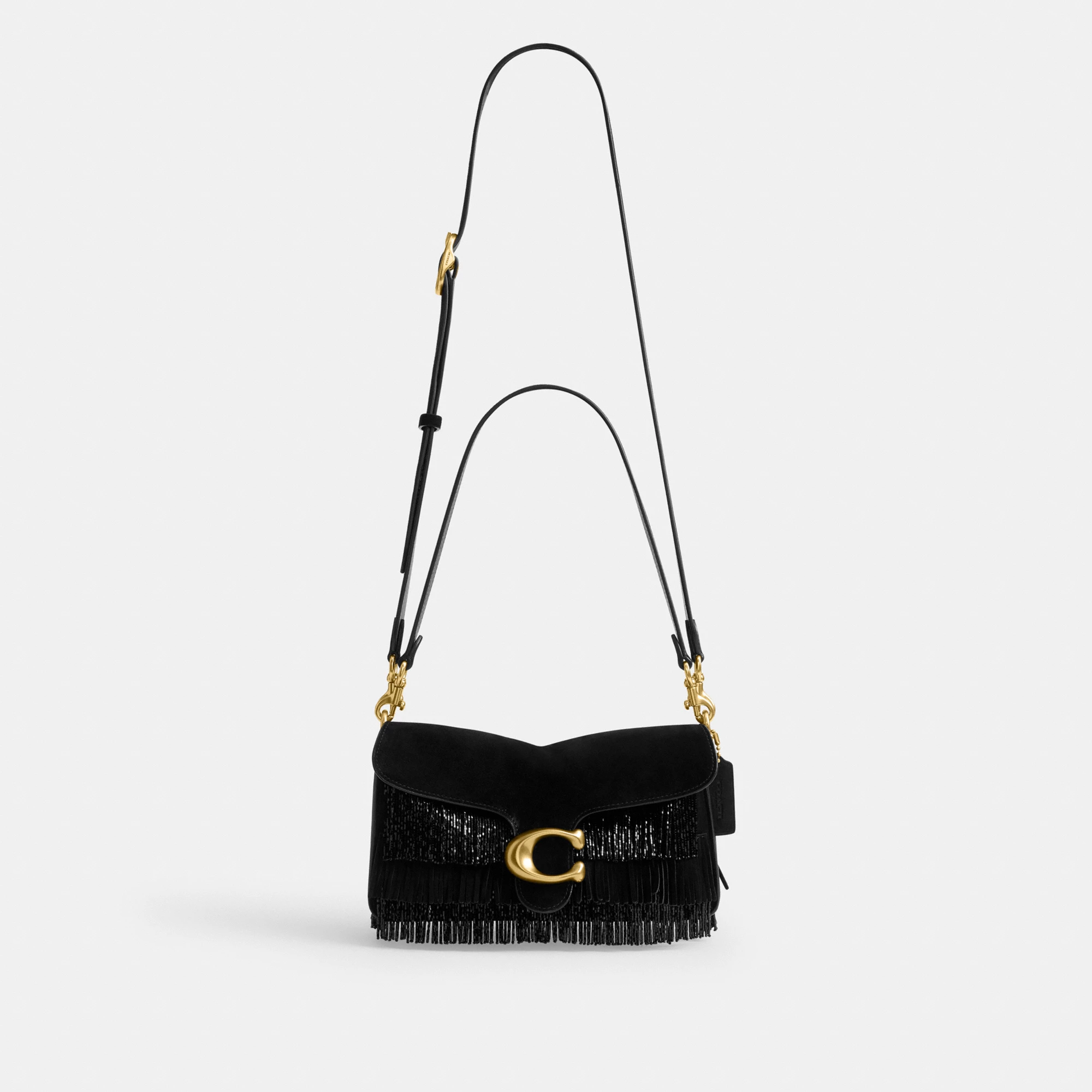 Tabby Shoulder Bag 26 With Crystal Beaded Fringe - B4BK - view 9