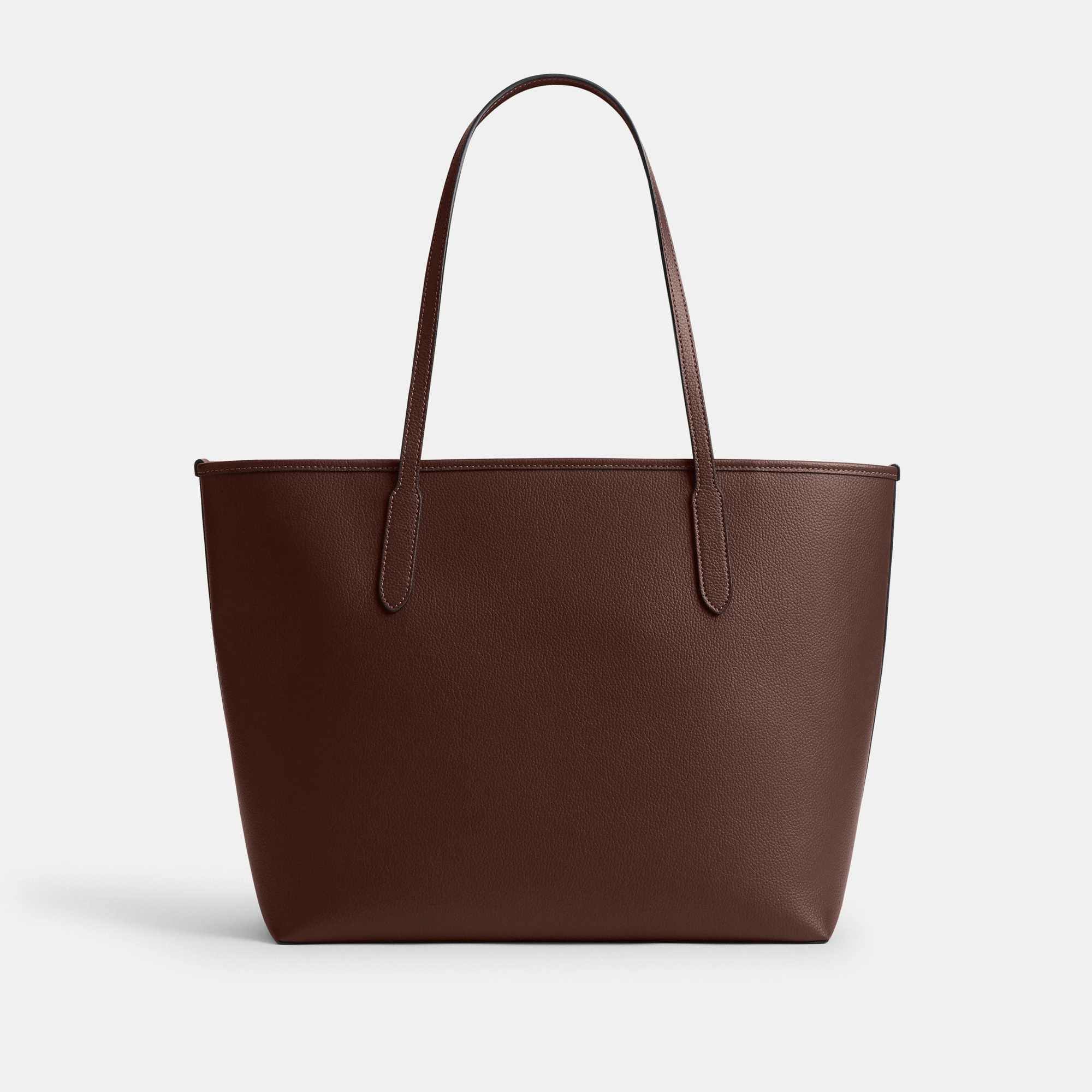 COACH®,City Tote Bag,Leather,Tote,Logo,Casual,Brown,Back View