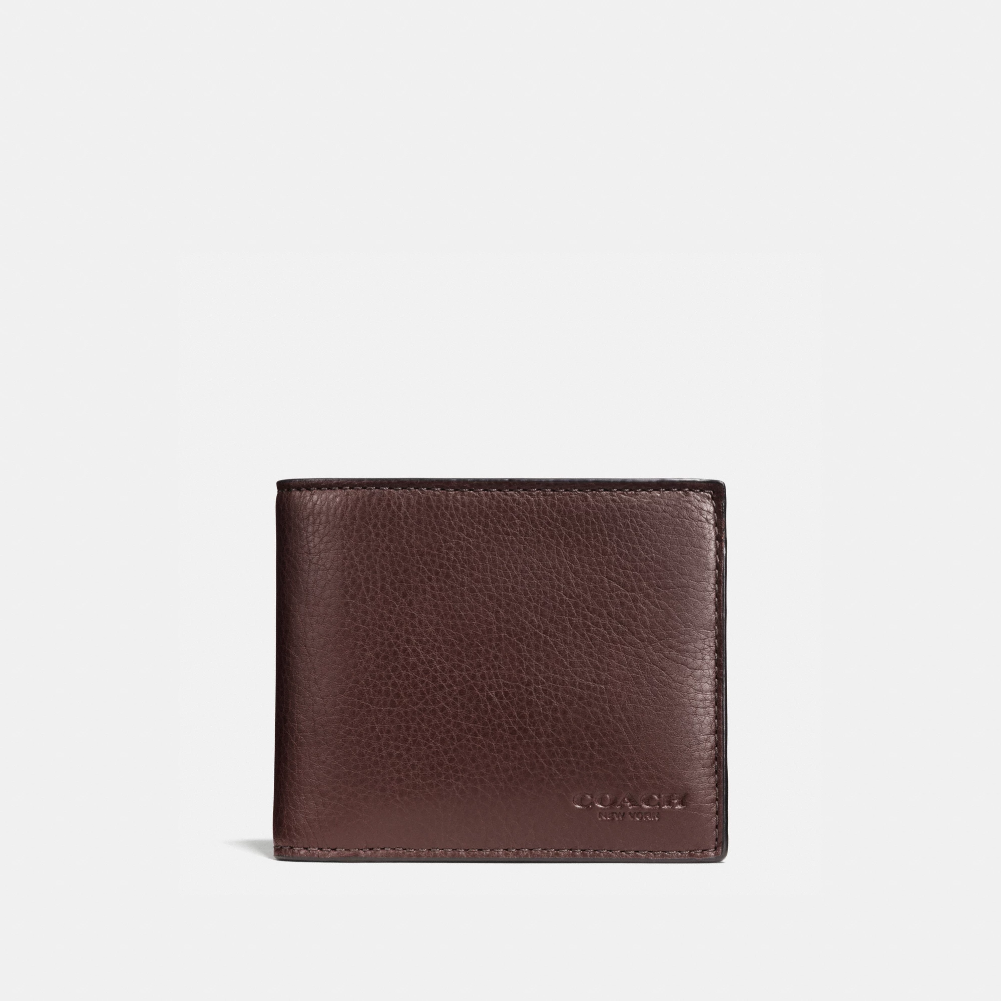 COACH®,3-In-1 Wallet,Leather,Bi Fold,Casual,Brown,Front View