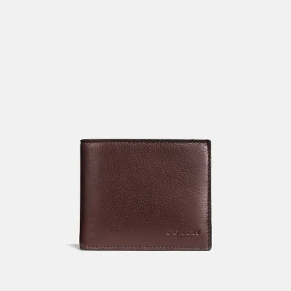 COACH®,3-In-1 Wallet,Leather,Bi Fold,Casual,Brown,Front View