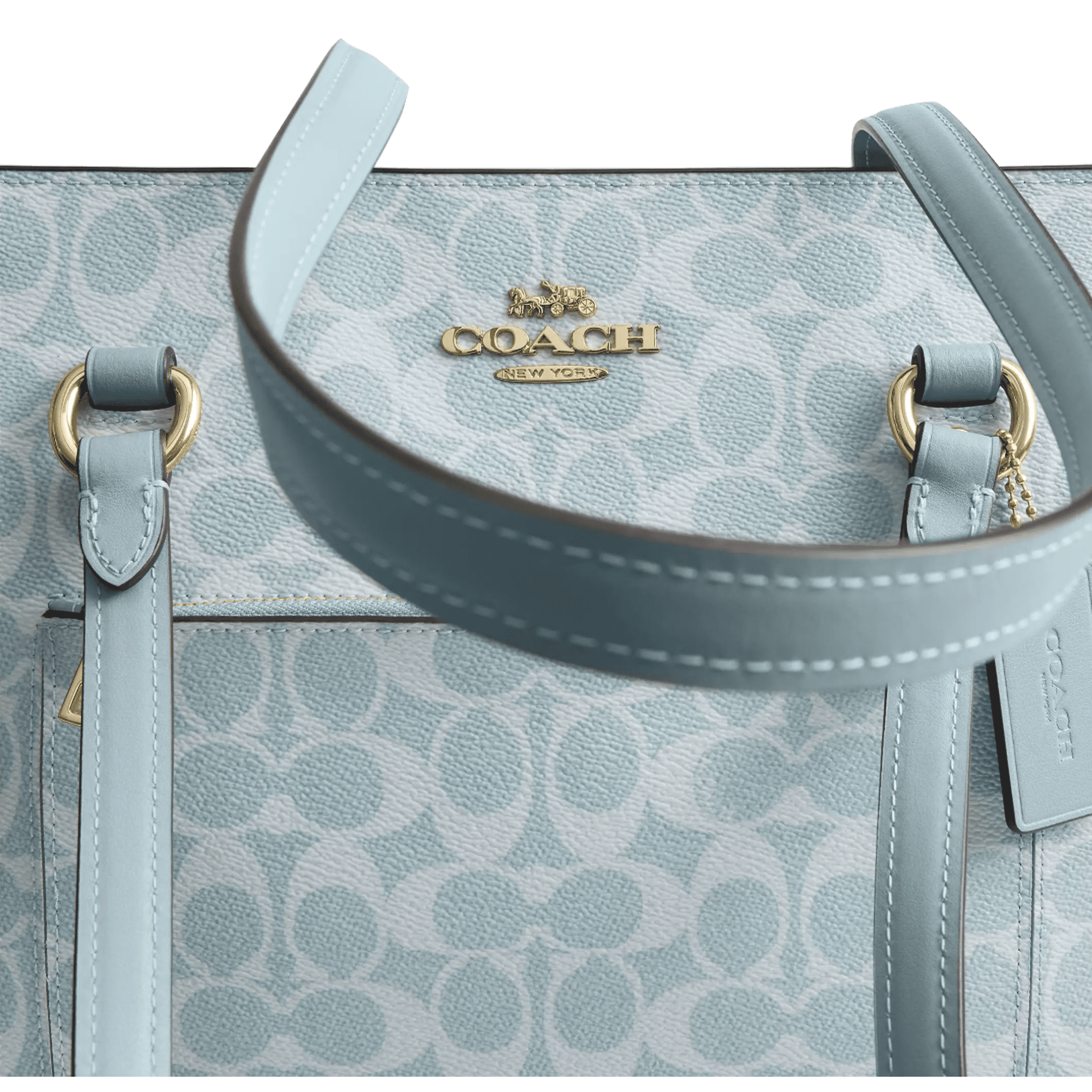 Coach Women's Station Tote Bag In Signature Canvas - IM/Light Blue Signature - view 5