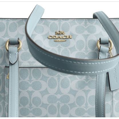 Coach Women's Station Tote Bag In Signature Canvas - IM/Light Blue Signature - view 5