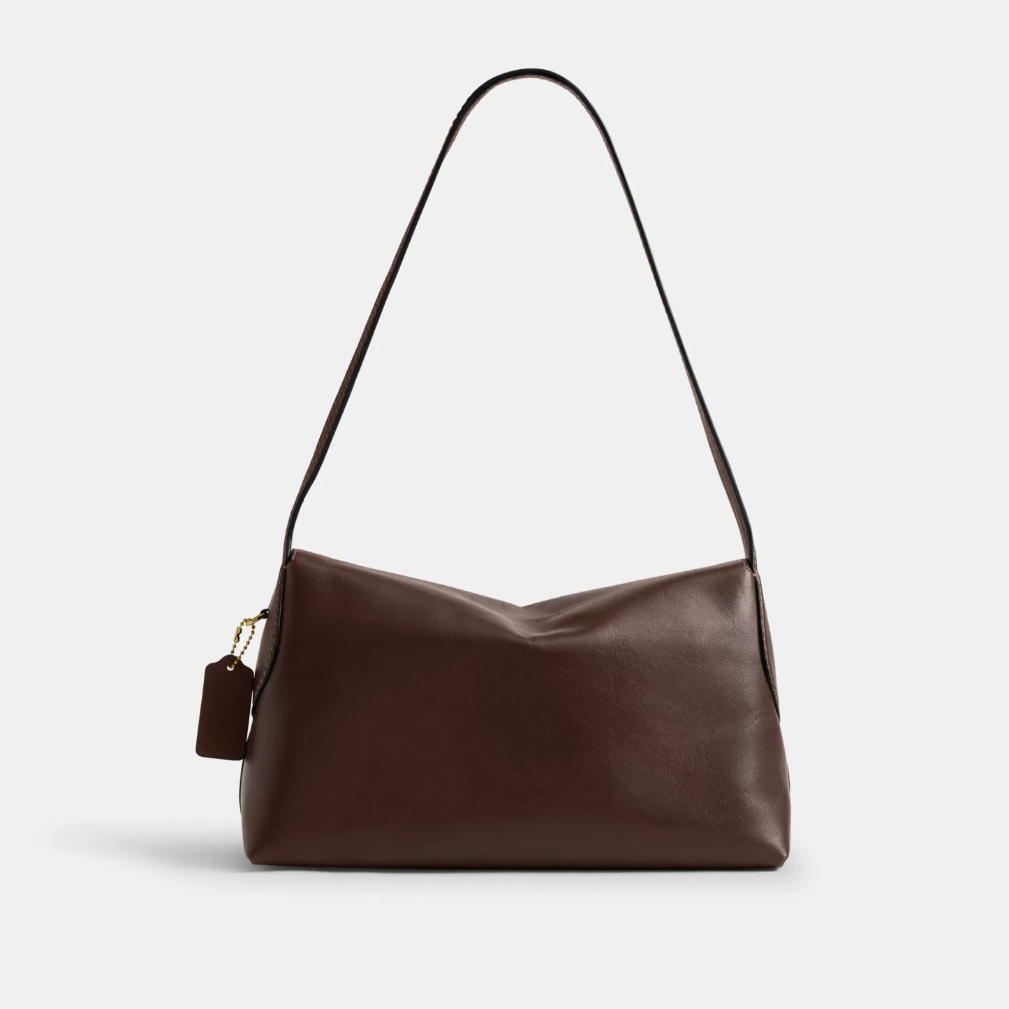 COACH®,Chelsea Shoulder Bag 30,Suede,Leather,Shoulder Bag,3D Embellishment,Metal,Pendant,Lined,Brass,Casual,Brown,Back View