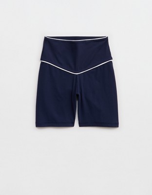 OFFLINE By Aerie Real Me XTRA High Waisted 5" Rib Piping Bike Short - Royal Navy