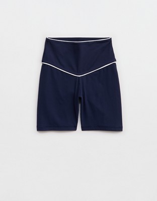 OFFLINE By Aerie Real Me XTRA High Waisted 5" Rib Piping Bike Short - Royal Navy