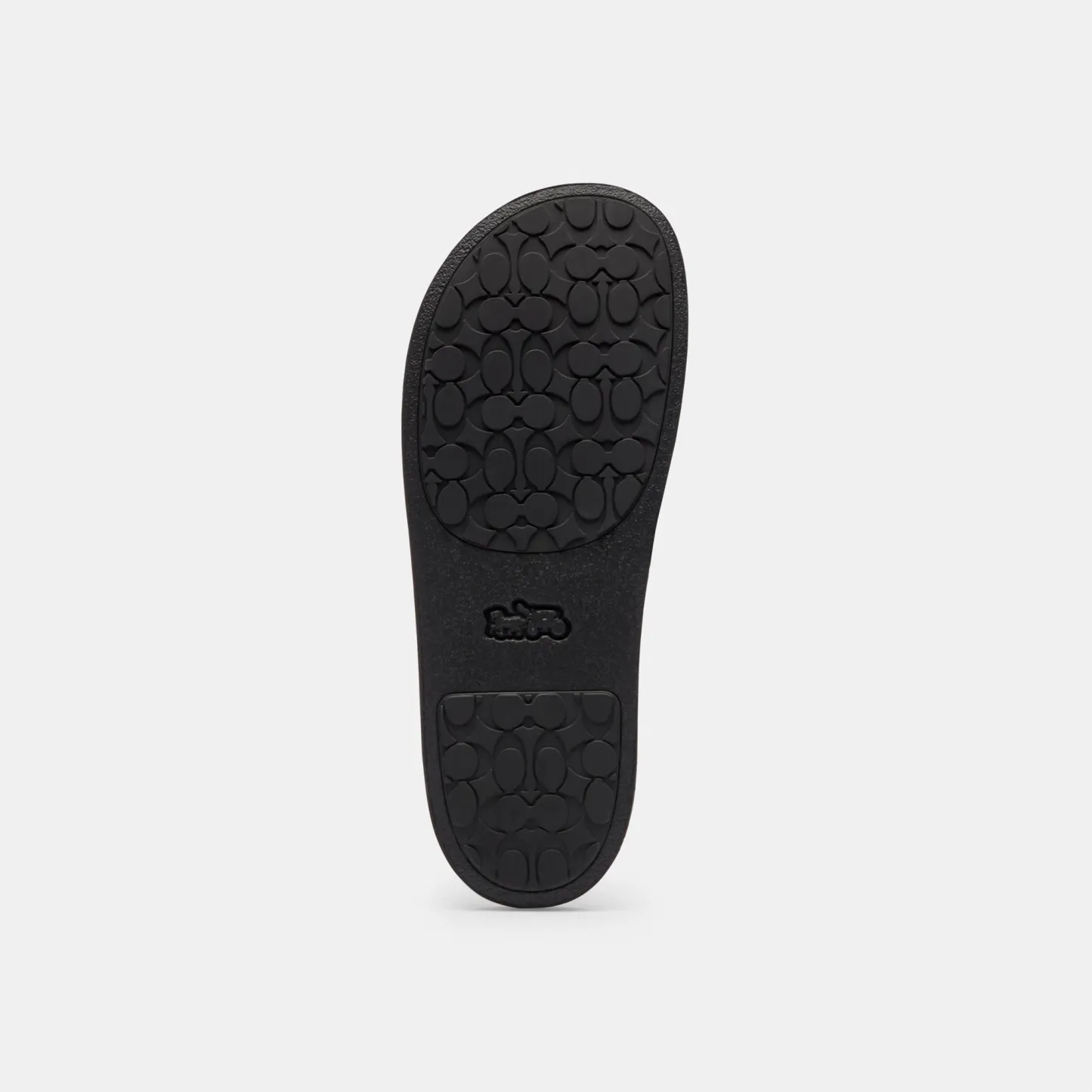 COACH®,Udele Sport Slide In Signature Canvas,Canvas,Rubber,EVA,Slides,Logo,Pull Tab,Cushioned Outsole,Casual,Brown,Outsole View