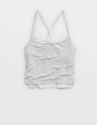 OFFLINE By Aerie Thumbs Up Layered Tank Top - Medium Heather Gray