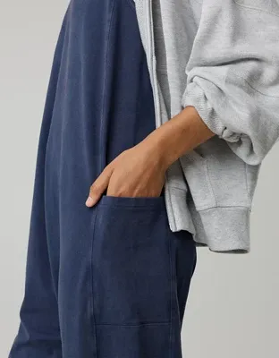 OFFLINE By Aerie OG Cotton Racerback Jumpsuit - Royal Navy