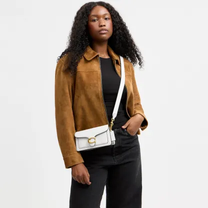 COACH®,Tabby Shoulder Bag 20,Leather,Shoulder Bag,Embossed,Metal,Logo,Day Party,White
