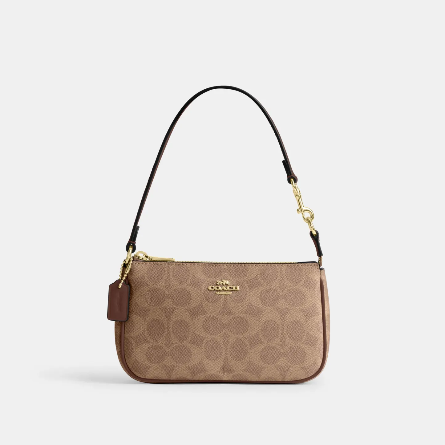 COACH®,Nolita 19 In Signature Canvas,Canvas,Shoulder Bag,Metal,Casual,Brown,Front View