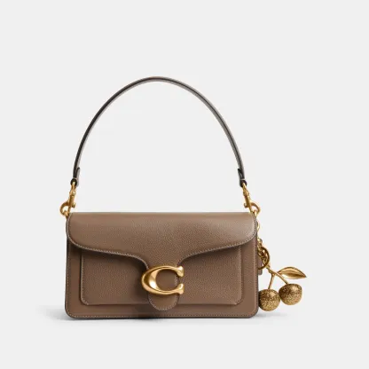 COACH®,Cherry Bag Charm,Bag Charm,Metal Material,Logo,3D Embellishment,Mixed Metal,Day Party,Bronze,Metallic,Angle View