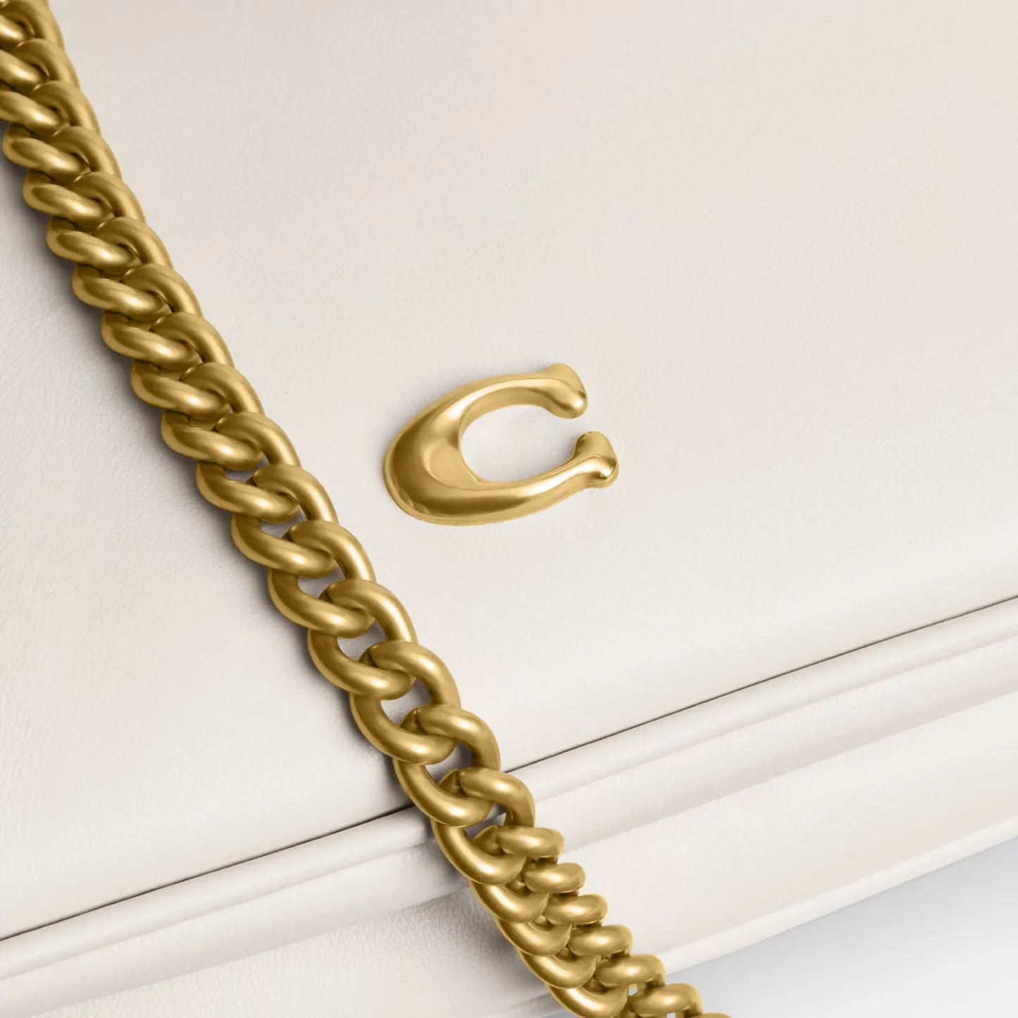COACH®,Audrey Crossbody Bag,Recycled Polyester,Leather,Lining Recycled Polyester,Shoulder Bag,Metal Material,Metal,Pendant...,White,Closer View