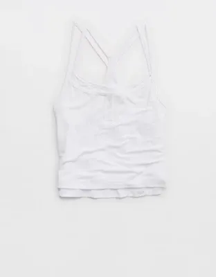 OFFLINE By Aerie Thumbs Up Layered Tank Top - White