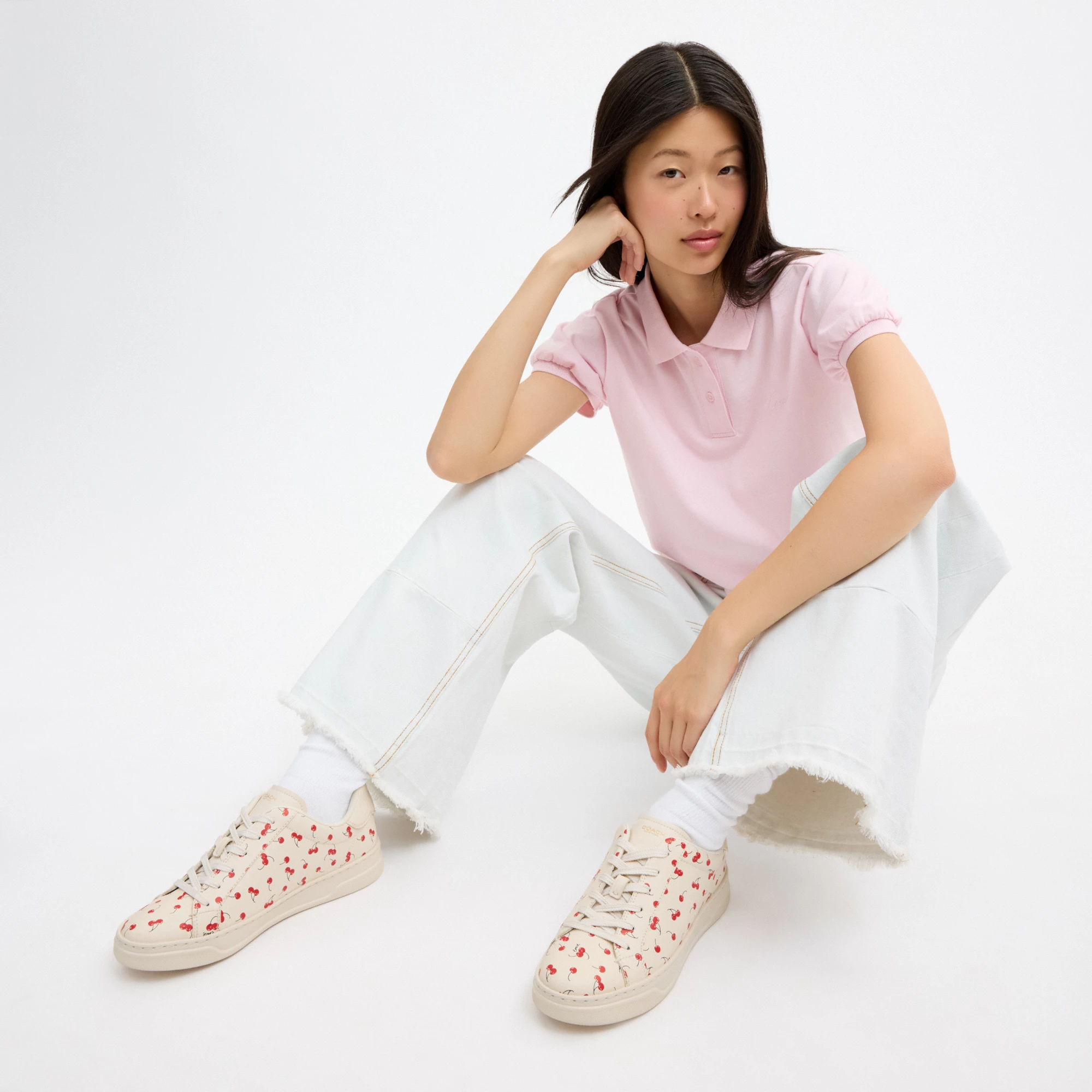 COACH®,High Line Sneaker With Cherry Print,,Detail View