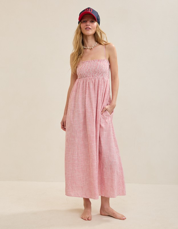 Aerie Straight Neck Midaxi Dress - Chilly Red