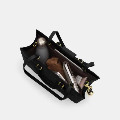 Maggie Tote Bag In Signature Leather - IMBLK - view 5