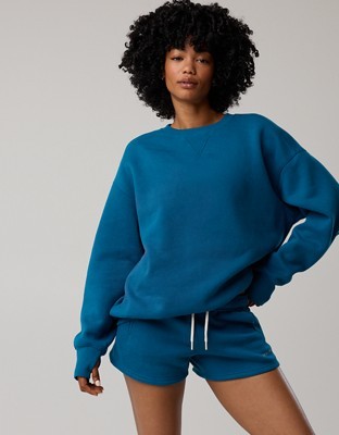 OFFLINE By Aerie Cloud Fleece Oversized Crewneck Sweatshirt - Twilight Blue