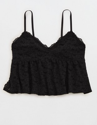Show Off Vintage Lace Bra Top - True Black