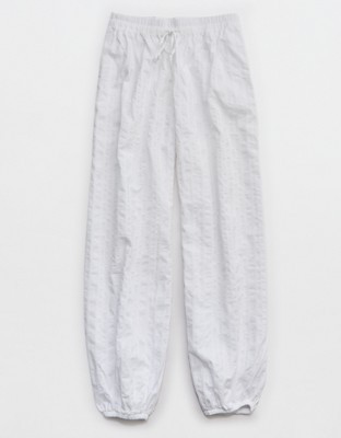 Aerie Seersucker Balloon Pant - White