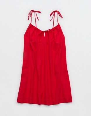 Aerie Tie Mini Dress - Chilly Red