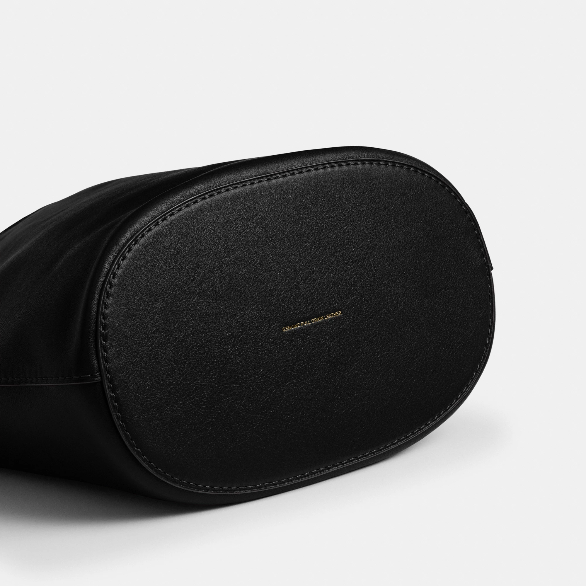 COACH®,Bleecker Bucket Bag,Leather,Bucket,Adjustable,Gold Metal,Casual,Black,Outsole View