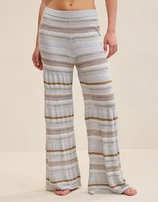 Aerie Open Knit Shimmer Pant - Misty Sky