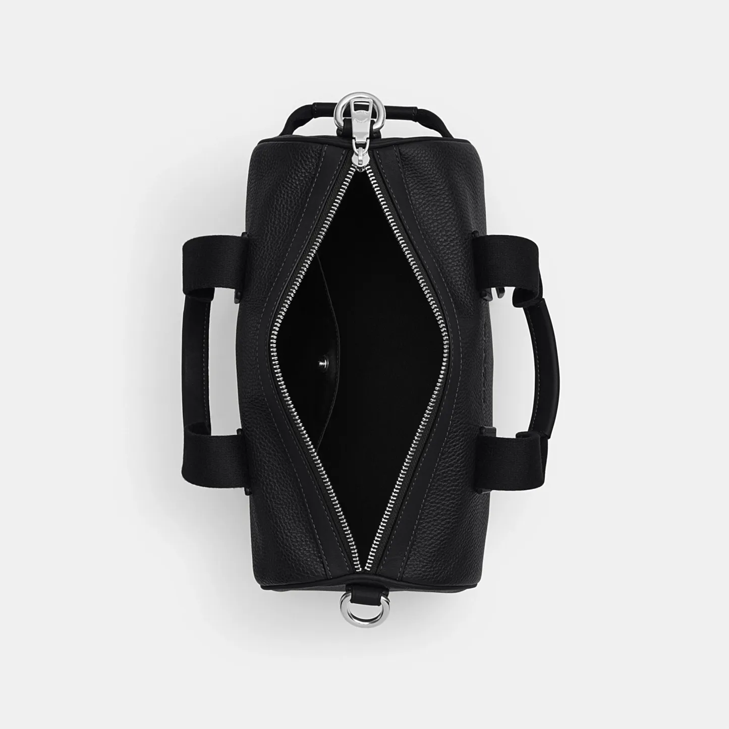 COACH®,Explorer Duffle Bag 28,Leather,Duffle Bag,Logo,Father's Day,Black,Inside View,Top View