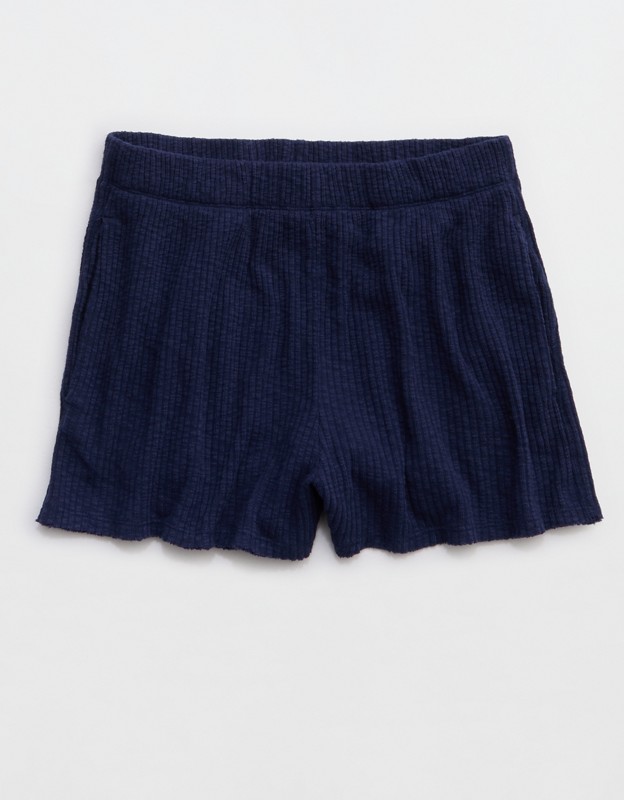 Aerie Textured Rib Short - Navy