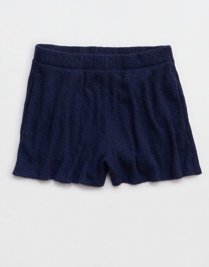 Aerie Textured Rib Short - Navy
