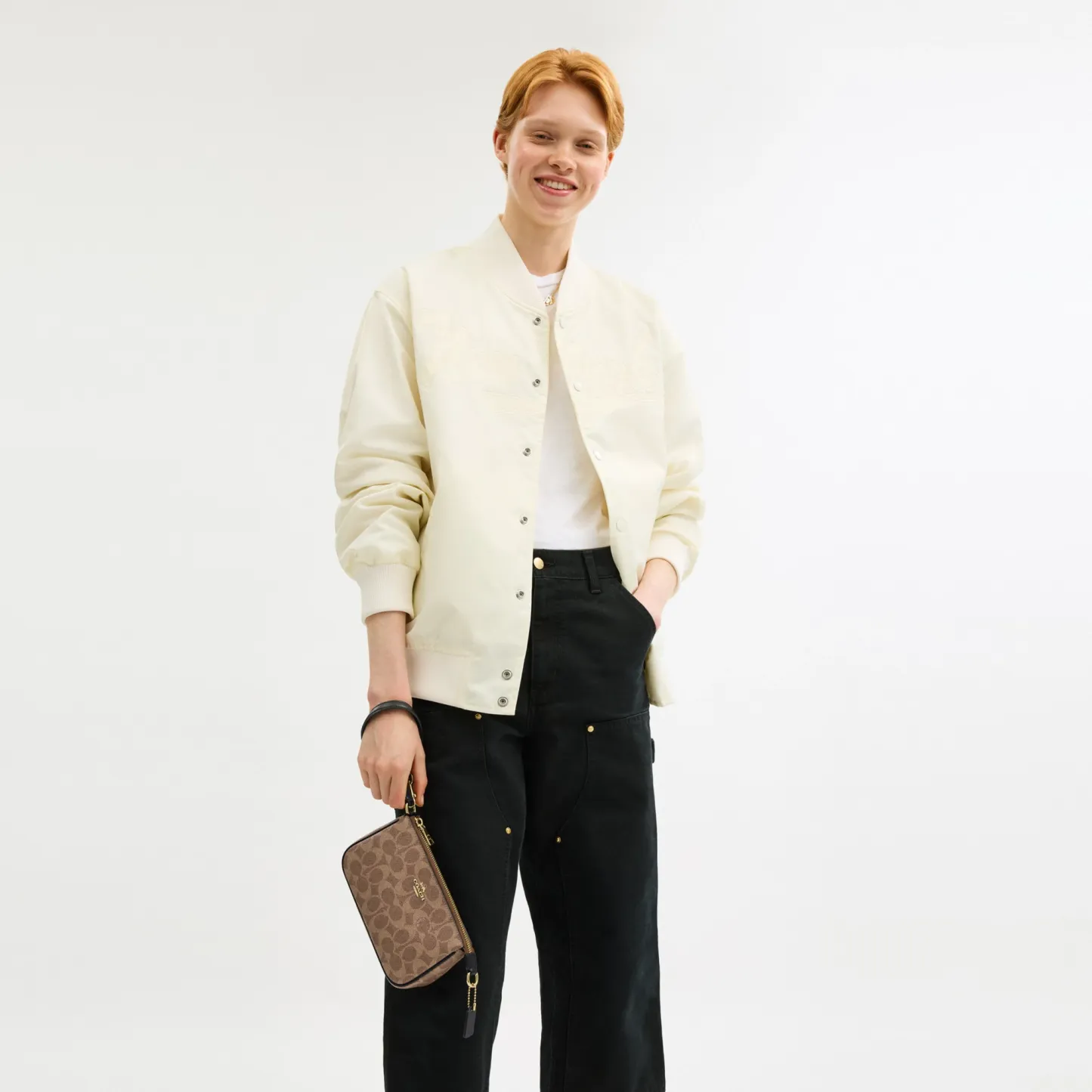 COACH®,Nolita 19 In Signature Canvas,Canvas,Shoulder Bag,Metal,Casual,Brown,Detail View