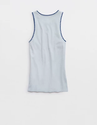 Aerie High Neck Tank Top - Misty Sky
