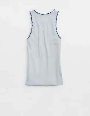 Aerie High Neck Tank Top - Misty Sky