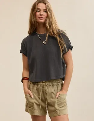 Aerie Summer Breeze Cropped T-Shirt - Dark Gray