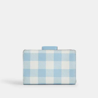 Medium Corner Zip Wallet With Gingham Print - IMN48 - view 4