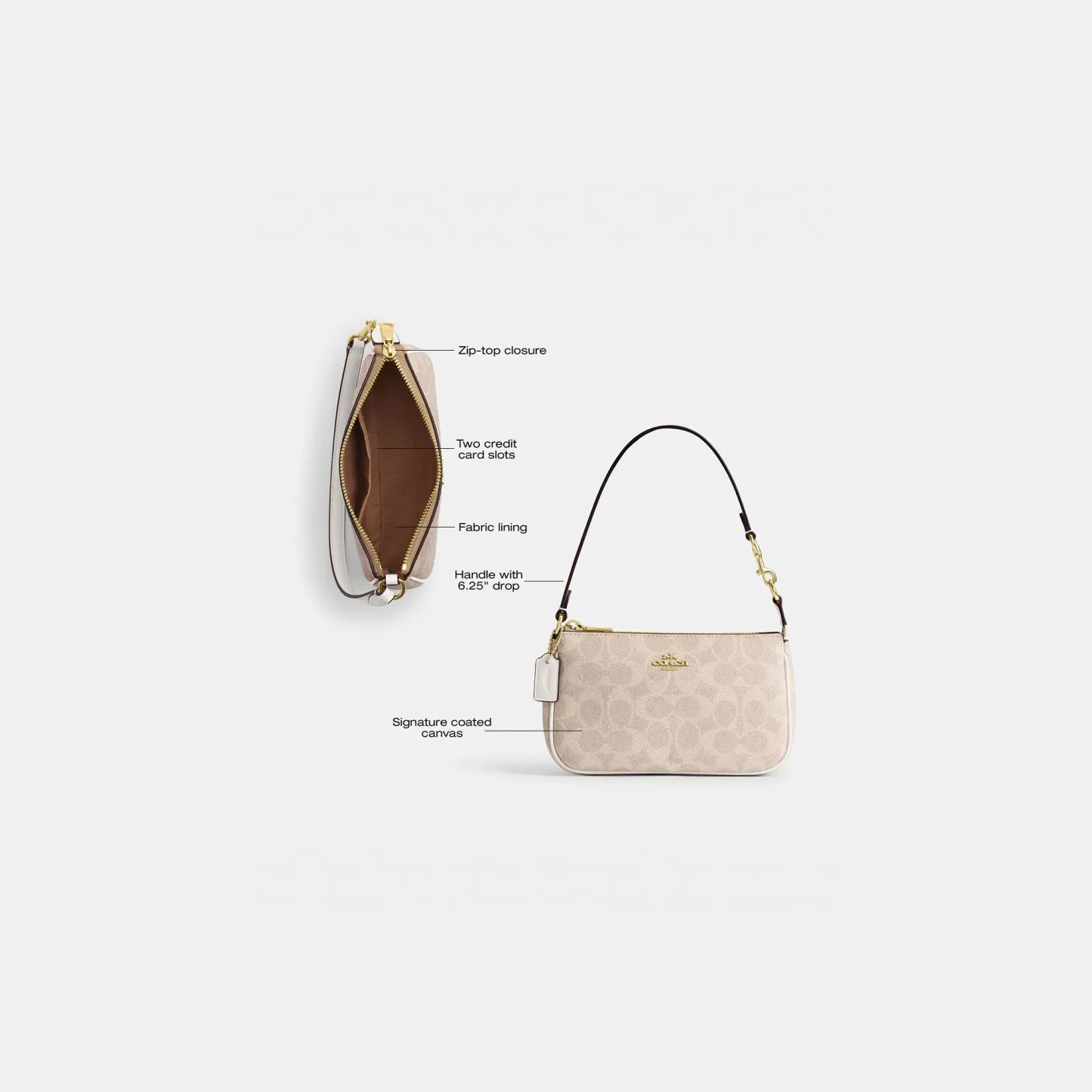 COACH®,Nolita 19 In Signature Canvas,Canvas,Shoulder Bag,Metal,Casual,Beige