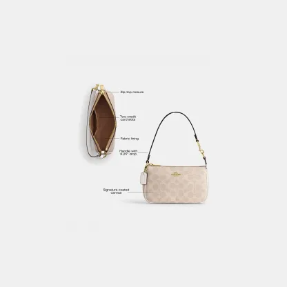 COACH®,Nolita 19 In Signature Canvas,Canvas,Shoulder Bag,Metal,Casual,Beige