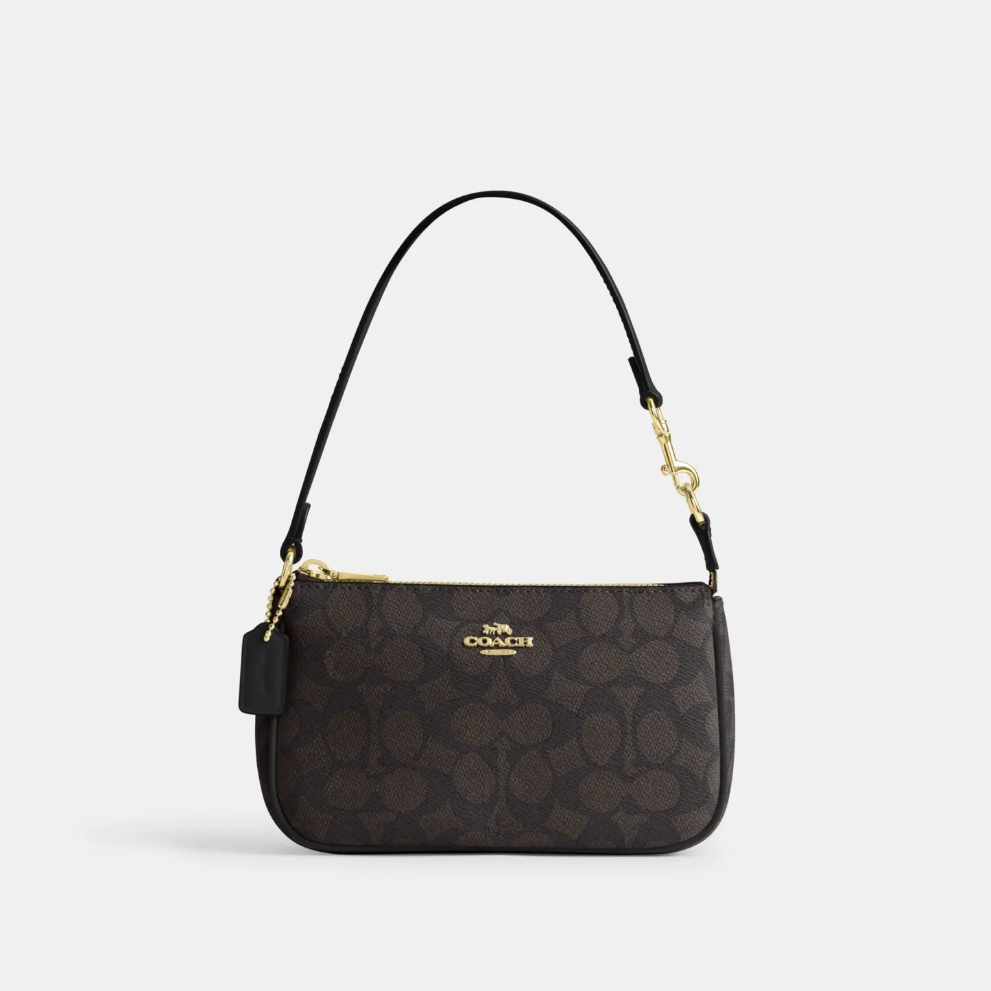 COACH®,Nolita 19 In Signature Canvas,Canvas,Shoulder Bag,Metal,Casual,Brown,Front View