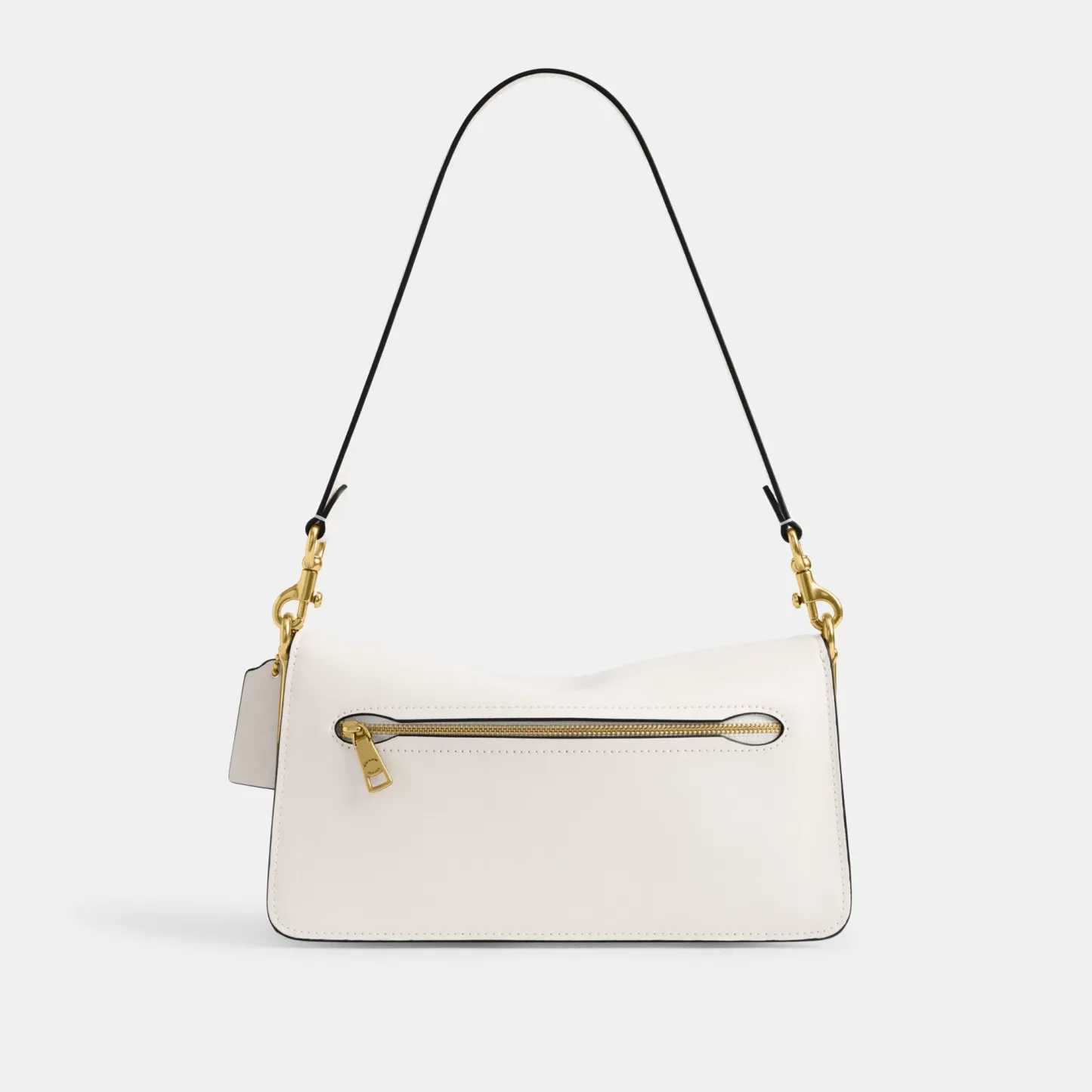 COACH®,Tabby Shoulder Bag 26,Leather,Shoulder Bag,Logo,Metal,Compact,Brass,Casual,White,Back View