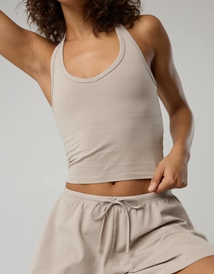 OFFLINE By Aerie OG Cotton Halter Tank Top - Stone Harbor