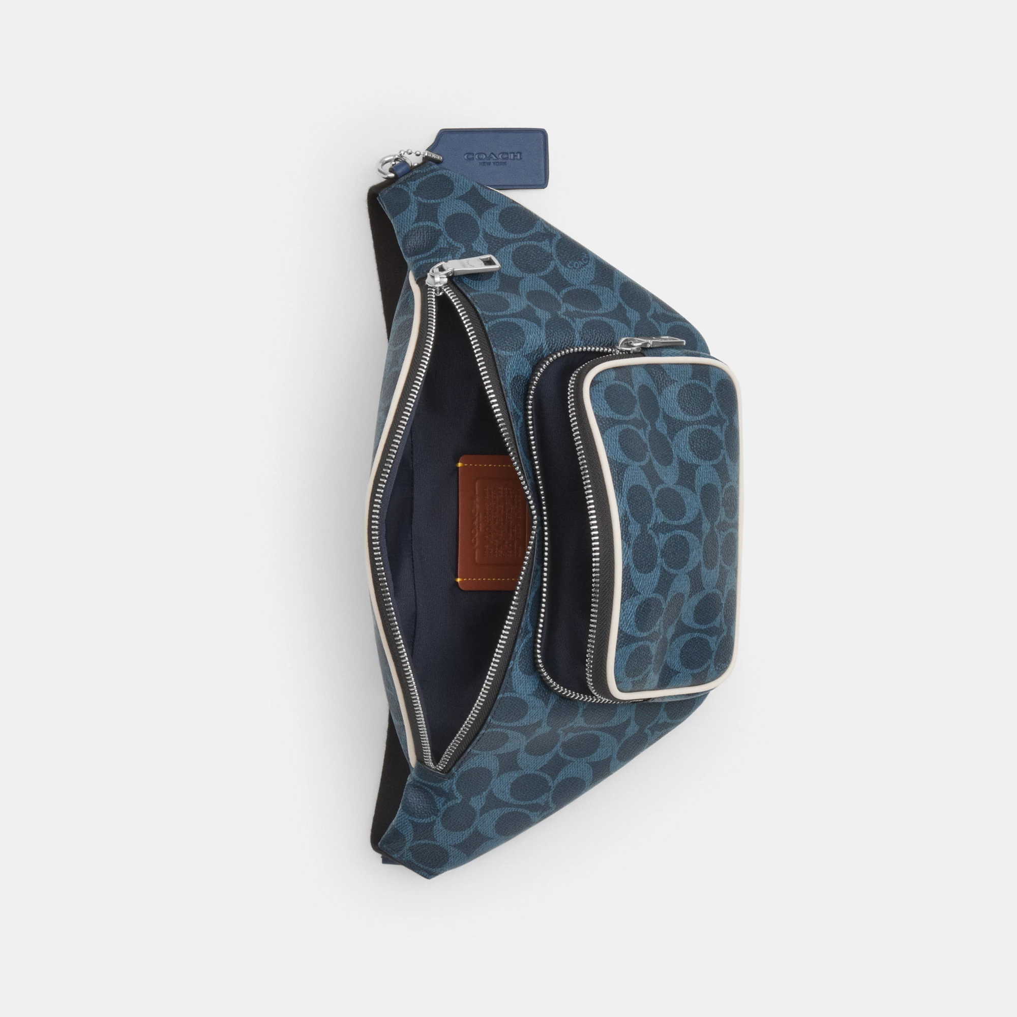 COACH®,Travis Belt Bag 35 In Signature Canvas,,Inside View,Top View